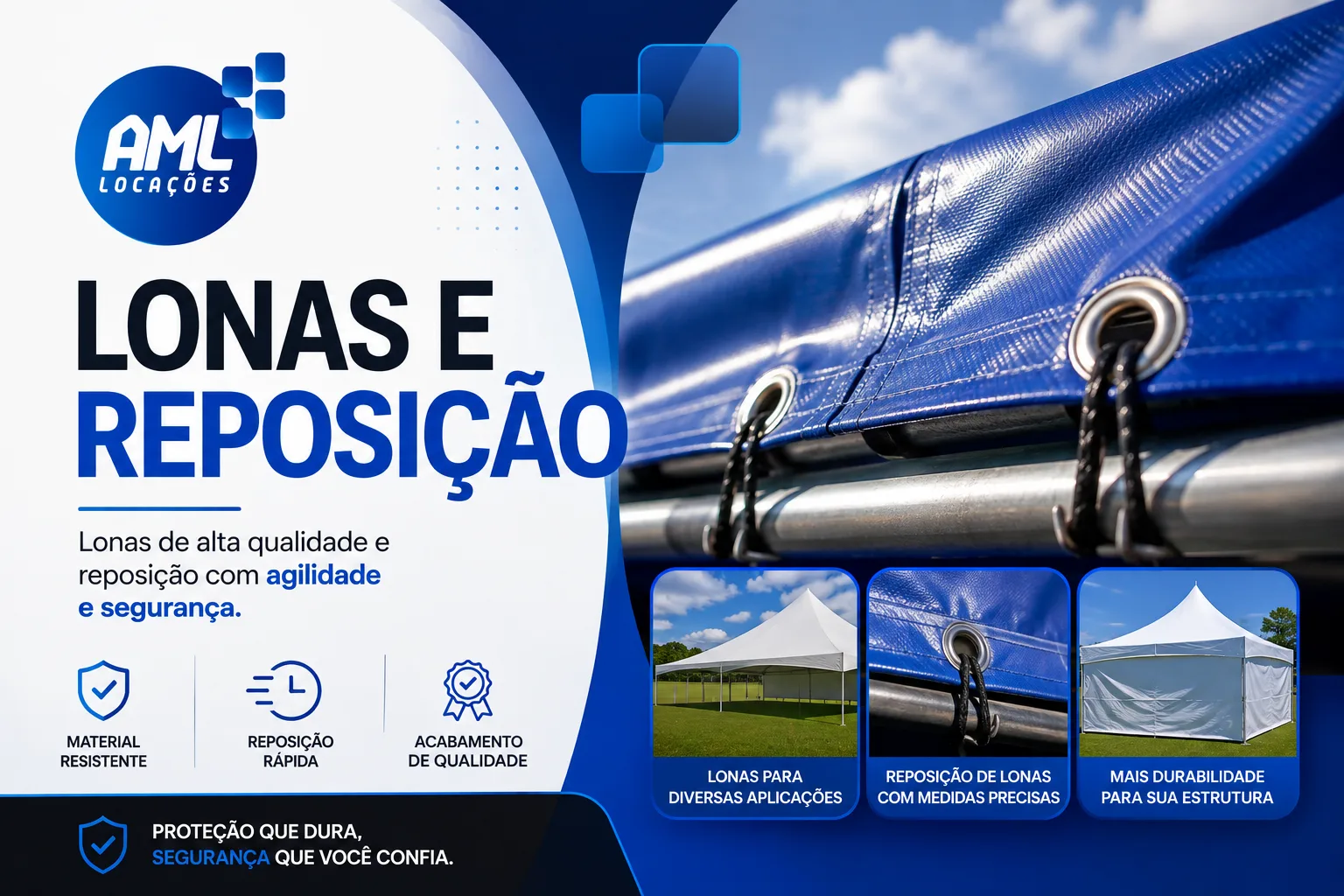 Ilustração de lonas e peças de reposição