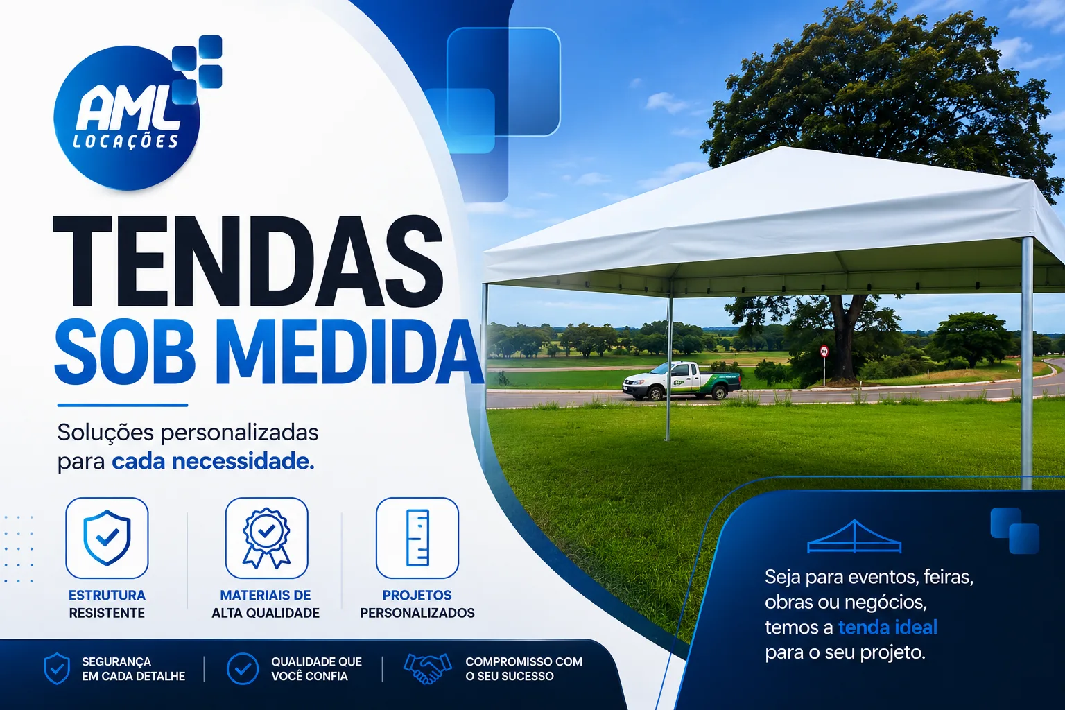 Ilustração de tenda fabricada sob medida